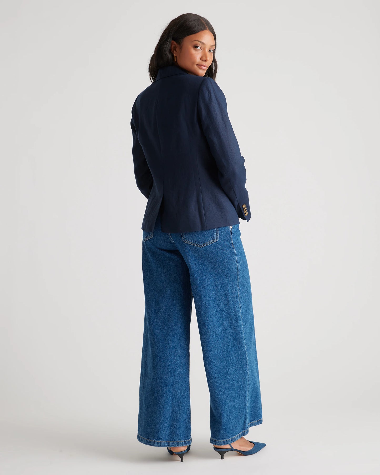 100% European Linen Structured Blazer - XS / French Blue