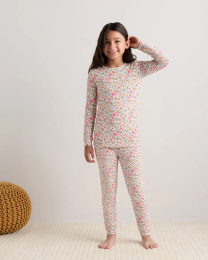 Bamboo Long Sleeve and Pant Pajama Set - 6 / Wildflower Dreams