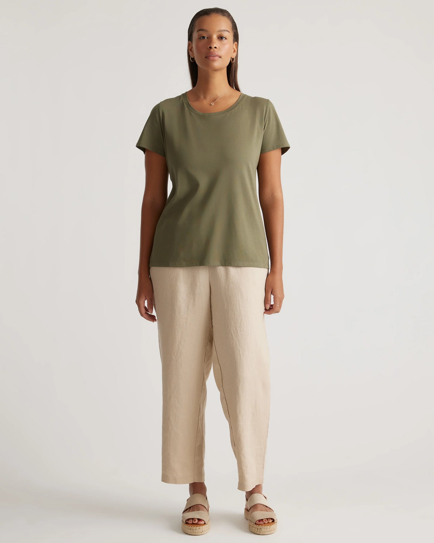 Cotton Modal Scoop Neck Tee - XS / Navy