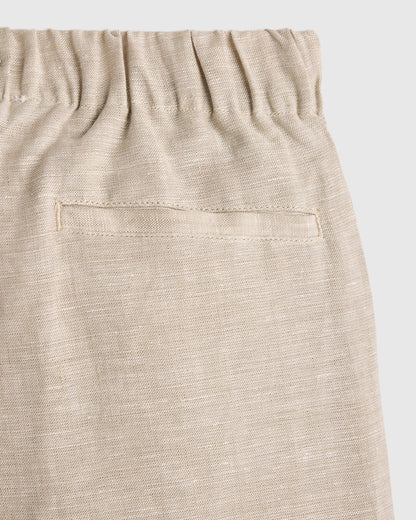 100% European Linen Pull-On Shorts - 6 / Blue Pinstripe