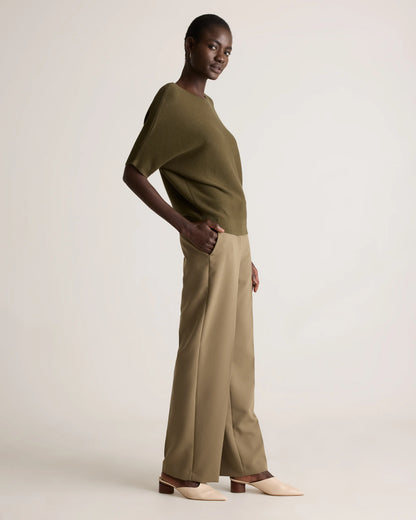 Lightweight Cotton Cashmere Link-Stitch Dolman Sweater - XS / Sugar Stone