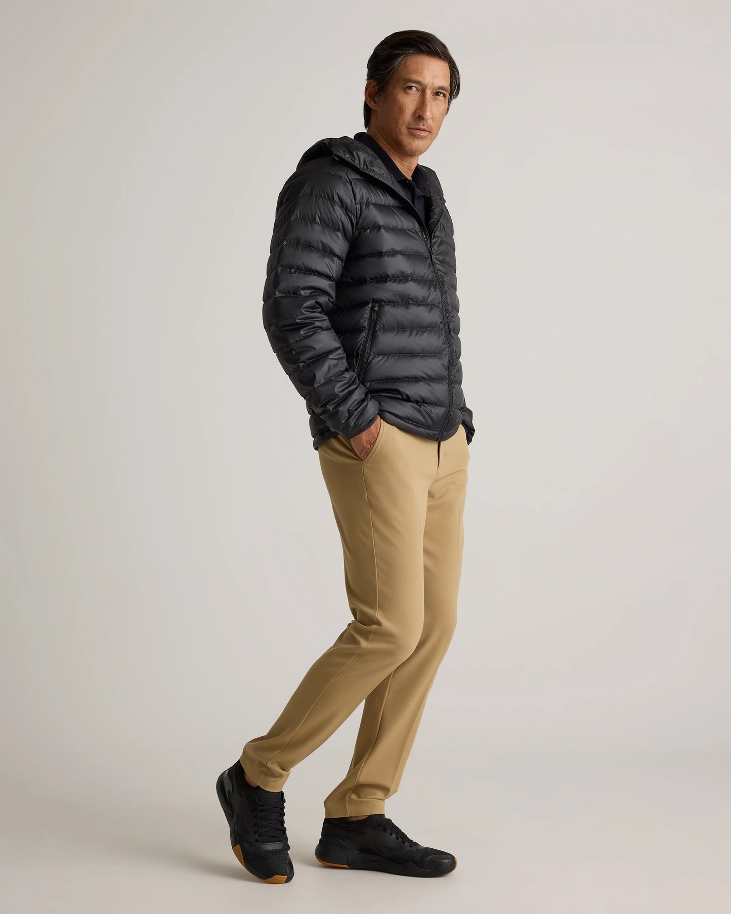 Lightweight Down Packable Puffer Hooded Jacket - S / Black