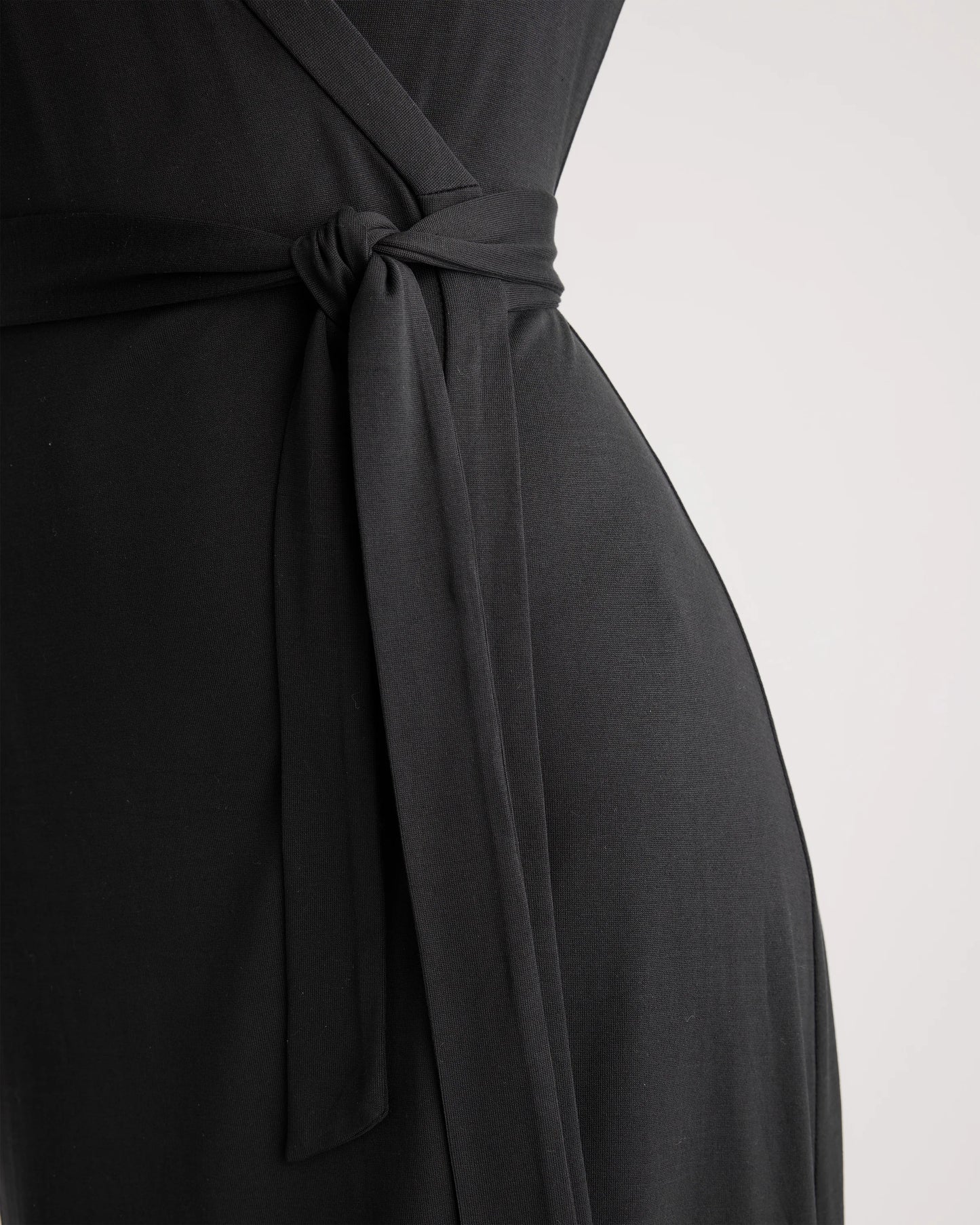 100% Silk Jersey Midi Wrap Dress - XS / Crimson Prism