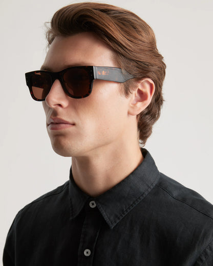 Henry Polarized Acetate Sunglasses - One Size / Tortoise with Brown lens