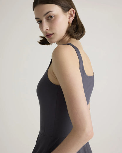 Tencel Jersey Fit & Flare Mini Dress - XS / Carbon Grey