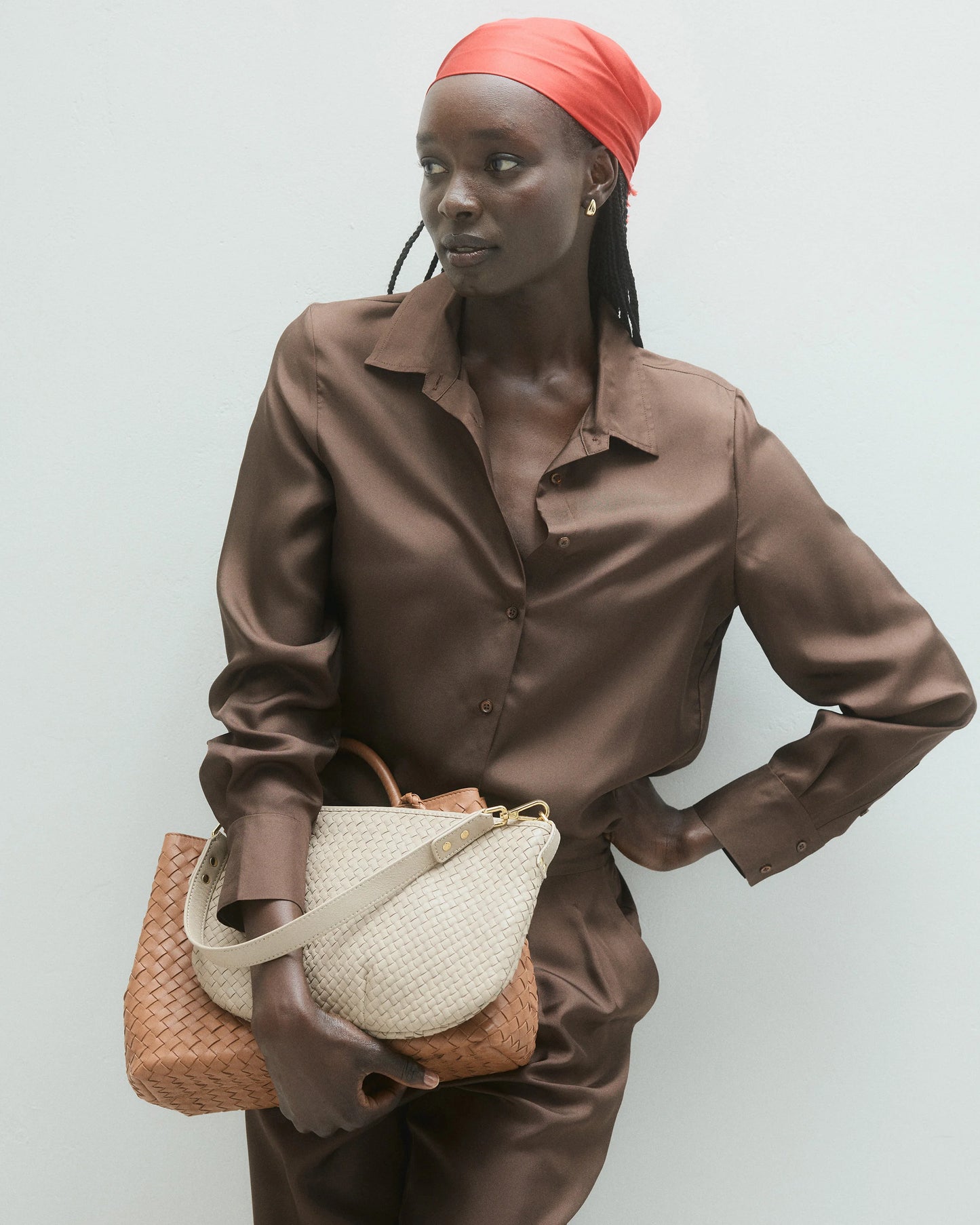 Sloane Handwoven Mini Shoulder Bag - One Size / Cognac