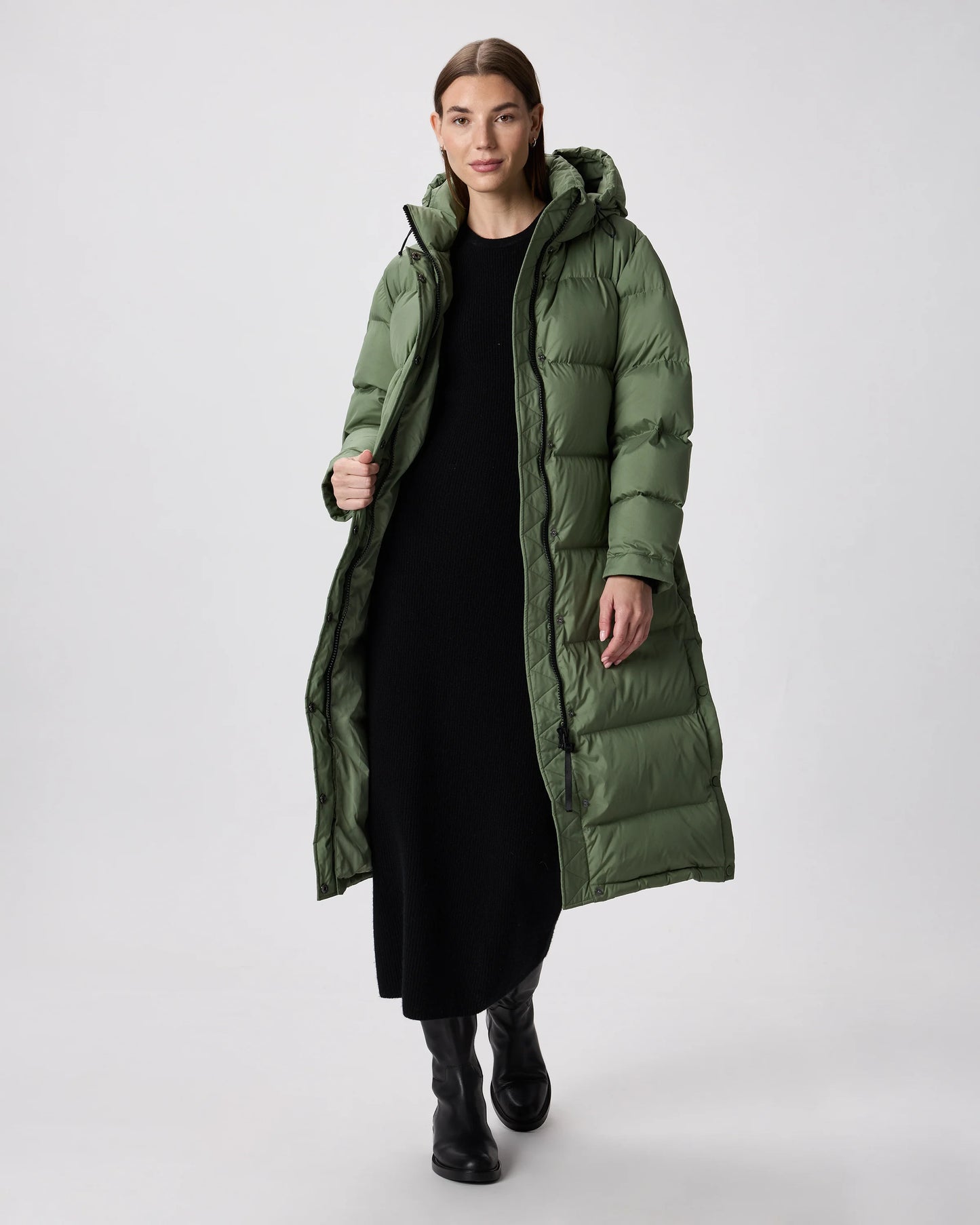 Responsible Down Long Puffer Jacket - XS / Black
