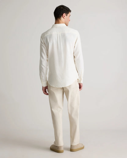 Organic Cotton Stretch Selvage Shirt - S / Mini Blue Stripe