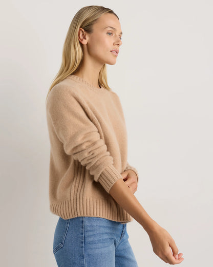 Luxe Baby Cashmere Crewneck Sweater - XS / Creamy Cortado