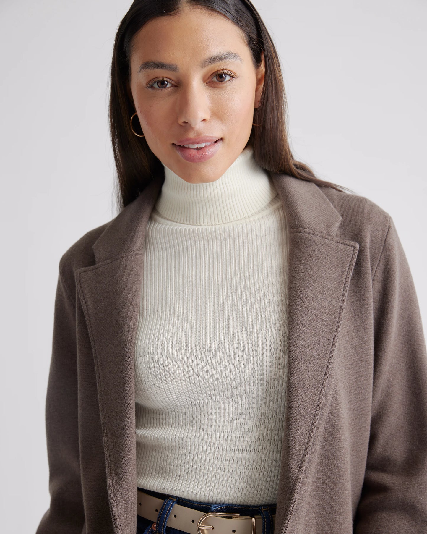 100% Organic Cotton Knit Blazer - XS / Heather Dove Grey