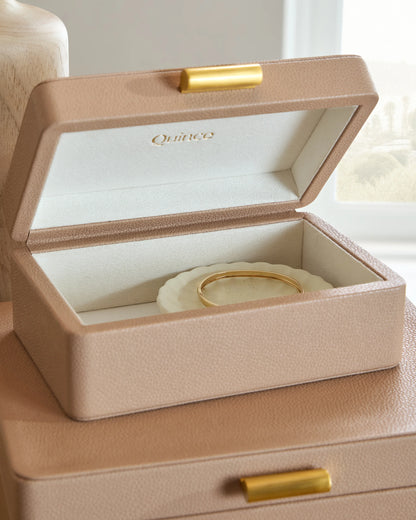 Shagreen Leather Decorative Boxes (Set of 2) - Set of 2 / Blush