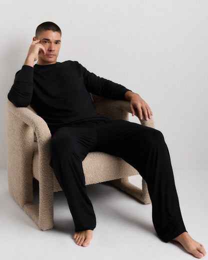 Bamboo Jersey Relaxed Lounge Pants - S / Black