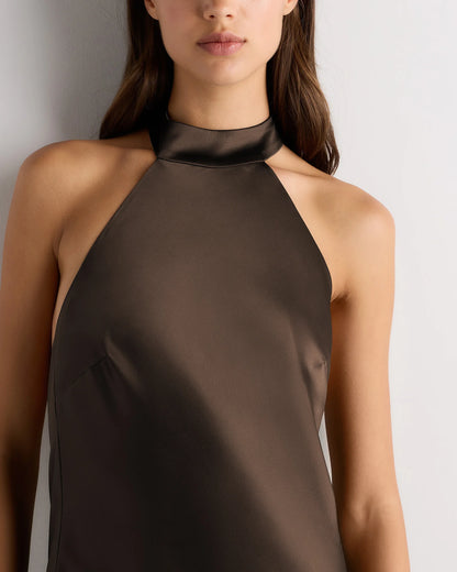 Catalina Stretch Satin Dress - 0 / Garden Sage Green