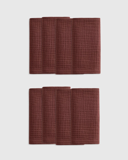 Organic Cotton Gauze Napkins (Set of 8) - One Size / Chocolate