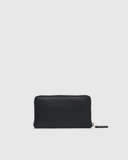 Italian Pebbled Leather Continental Wallet - One Size / Taupe