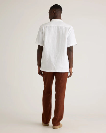 100% European Linen Camp Shirt - XS / Sky Blue Mariner Stripe