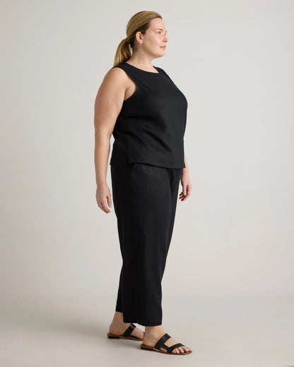 100% European Linen Tank - 1X / White