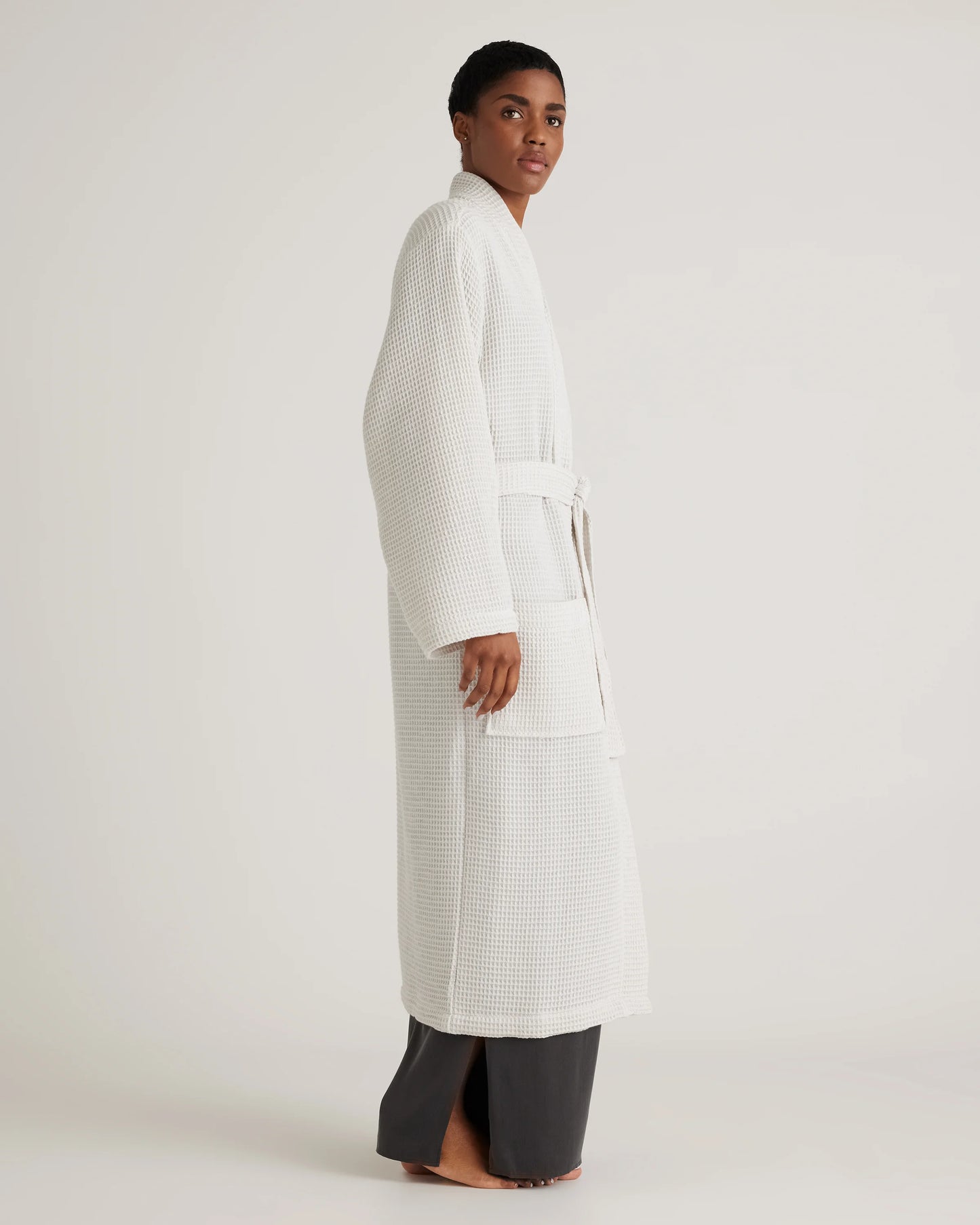 Organic Turkish Waffle Robe - XS / White