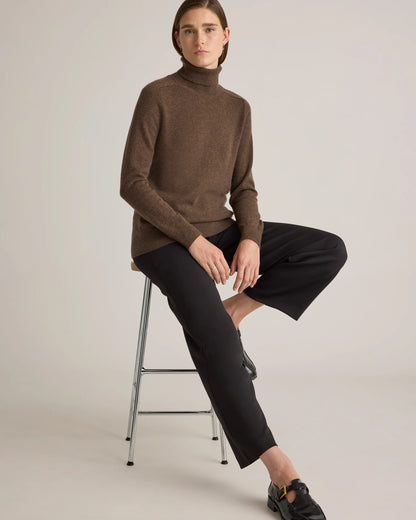 Mongolian Cashmere Turtleneck Sweater - XS / Heather Grey