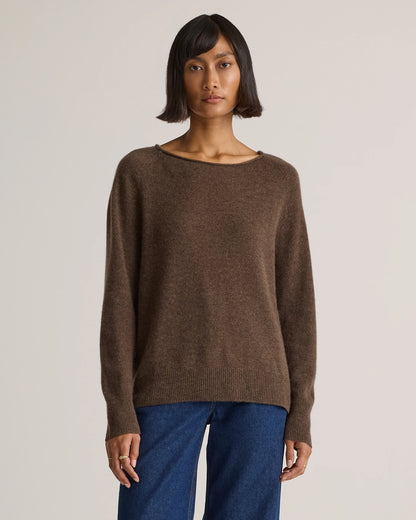 Mongolian Cashmere Boatneck Sweater - XS / Black