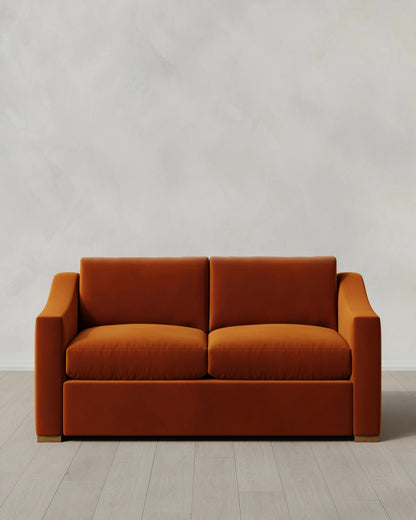 Hollis Slope Arm Sofa in Performance Velvet - 72" / Ivory