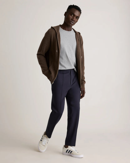 Stretch Knit Pintuck Trousers - S / Navy