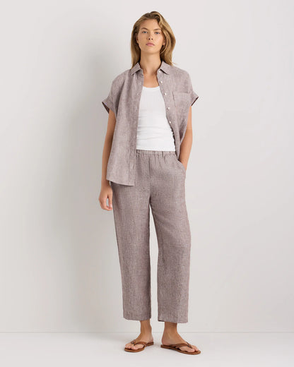 100% European Linen Pants - XS / White