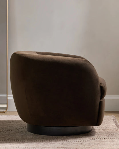 Performance Velvet Swivel Chair - One Size / Performance Velvet Taupe