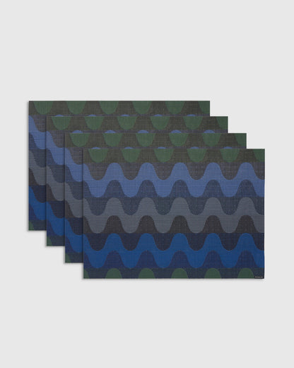 Wiggle Easy-Care Rectangular Placemat, Set of 4 by Chilewich - One Size / Heatwave