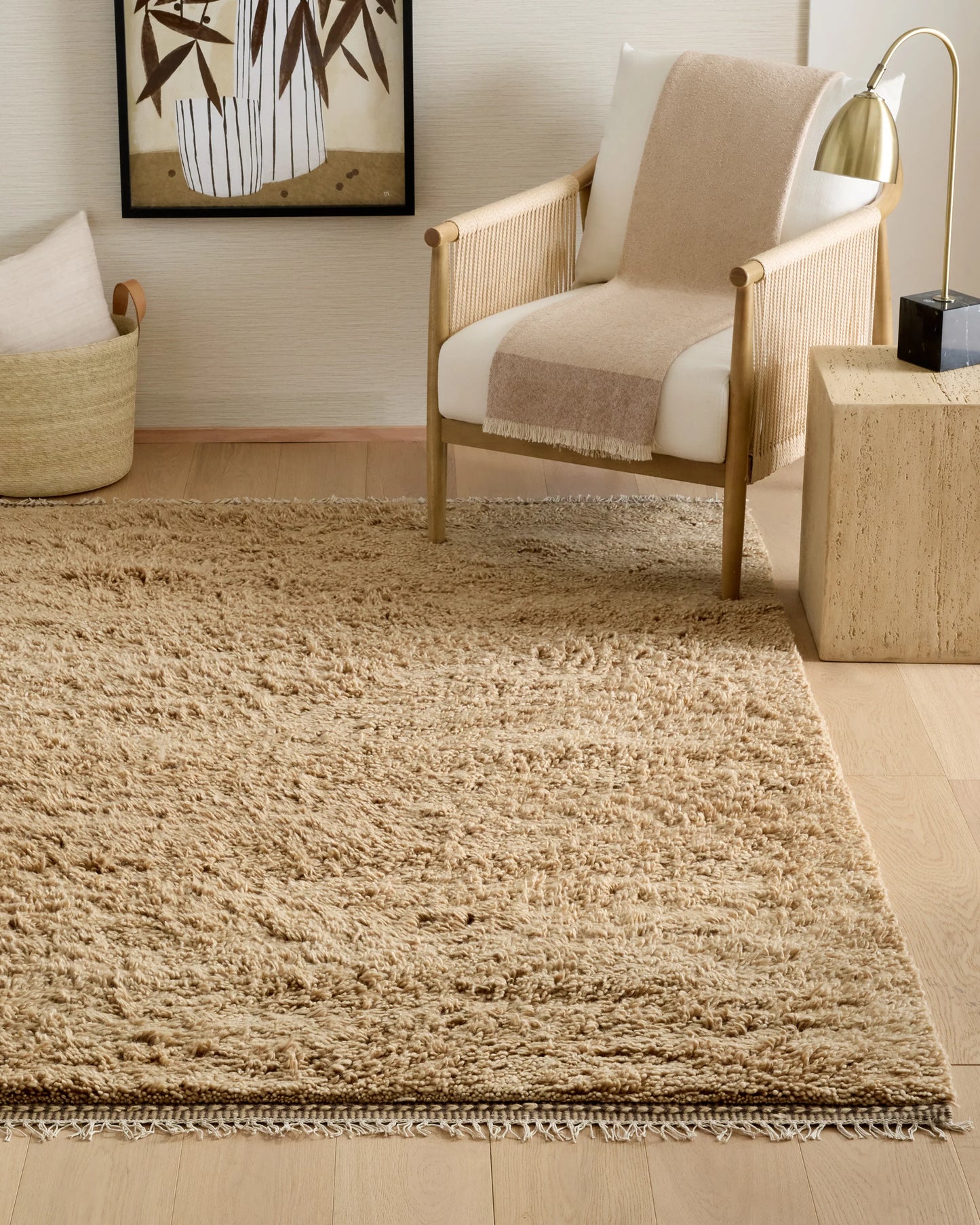 Dover Wool Shag Rug - 5' x 8' / Natural
