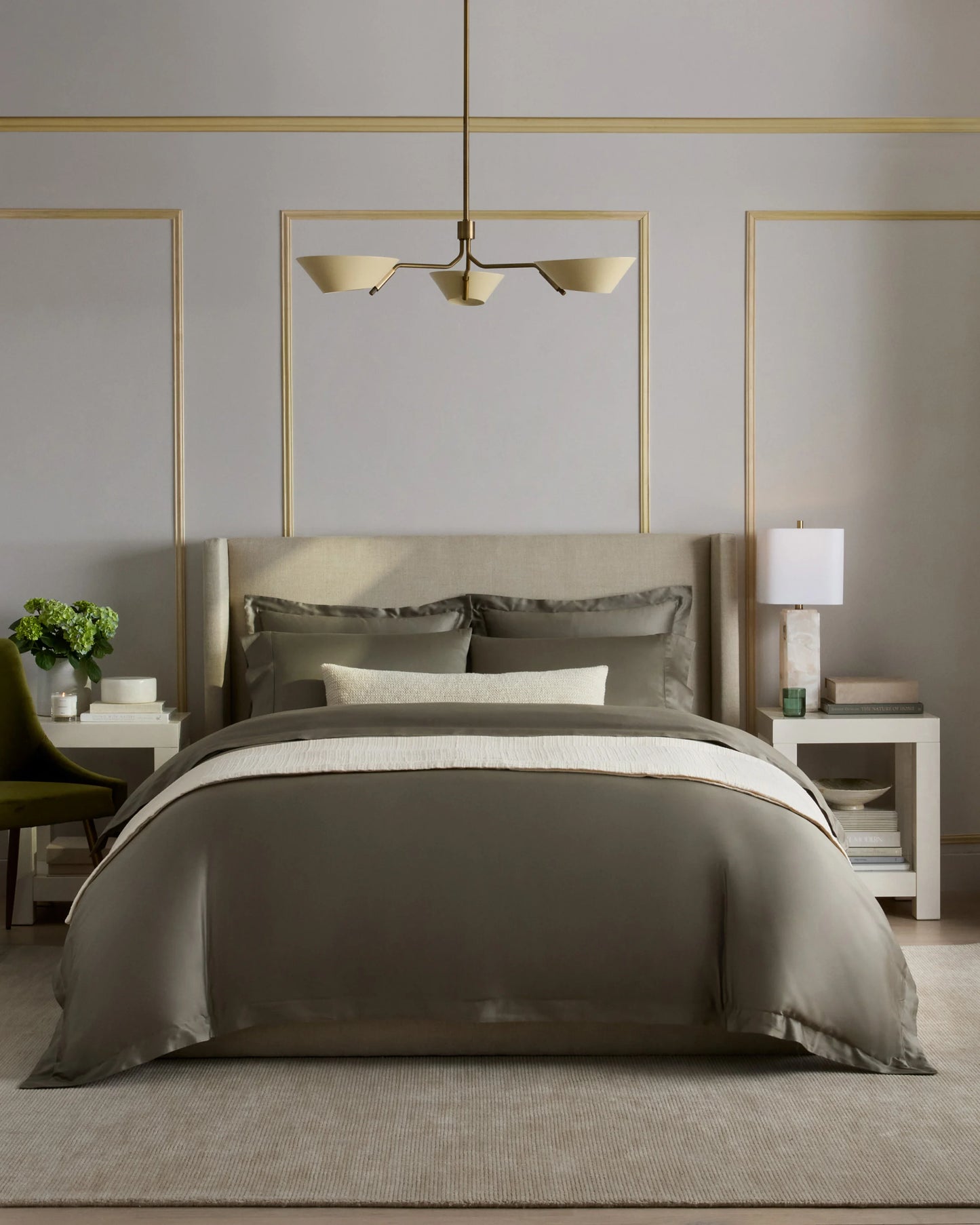 Signature Giza Cotton Sateen Duvet Cover - Twin / Light Grey