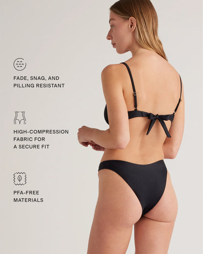 Italian High-Leg Bikini Bottom - XS / Mocha Midi Dot