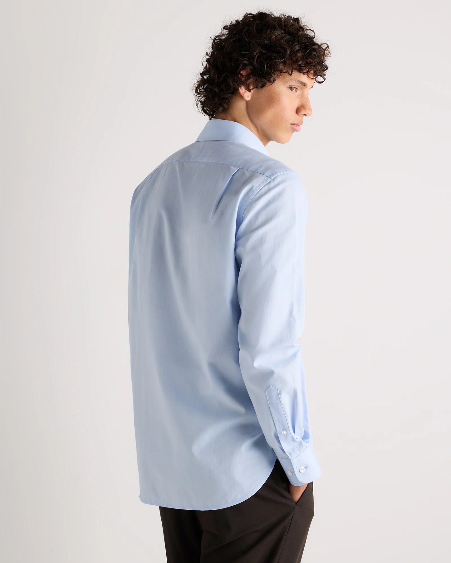 Organic Cotton Cashmere Dress Shirt - XS / Pale Blue