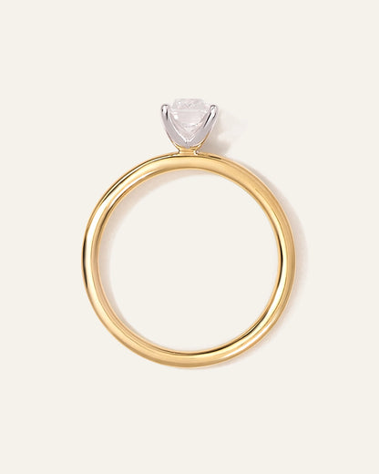 Lab Grown Diamond Emerald Comfort Fit Engagement Ring - 1ct - 4 / Yellow Gold