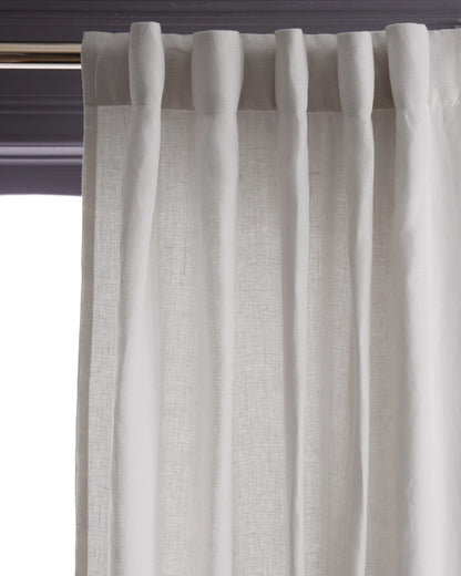 Heavyweight European Linen Curtain - 48x84 / White
