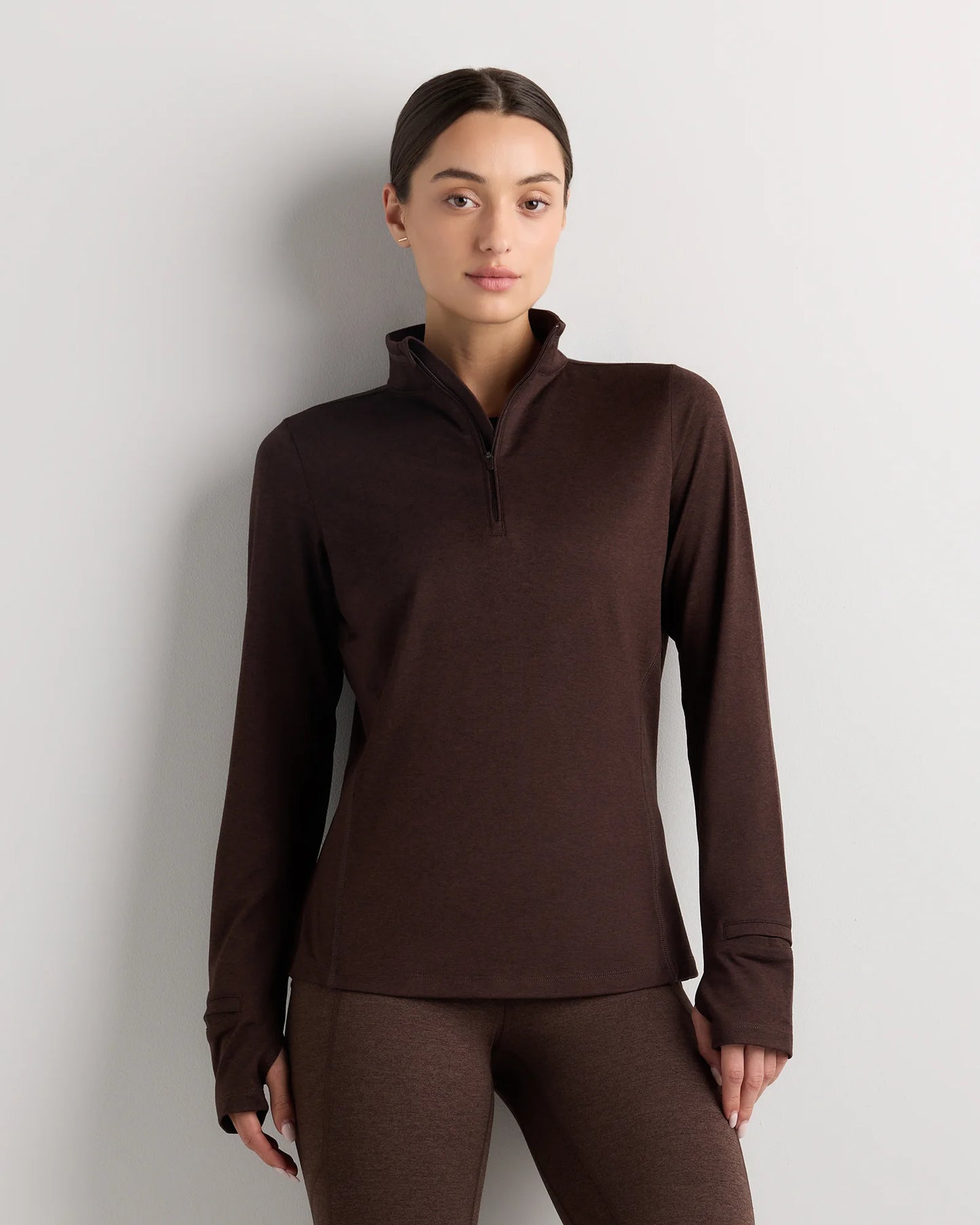 Flowknit Quarter-Zip Pullover - XS / Heather Deep Navy