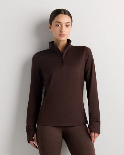 Flowknit Quarter-Zip Pullover - XS / Heather Deep Navy