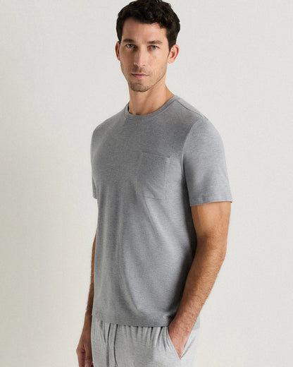 Bamboo Jersey Relaxed Lounge Tee - S / Heather Grey