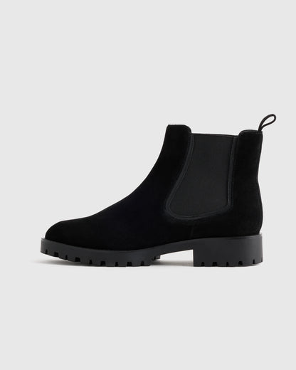 Italian Suede Lug Sole Chelsea Boot - 5 / Almond Suede