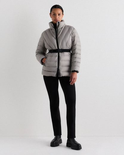 Responsible Down Belted Puffer Coat - XS / Hot Fudge