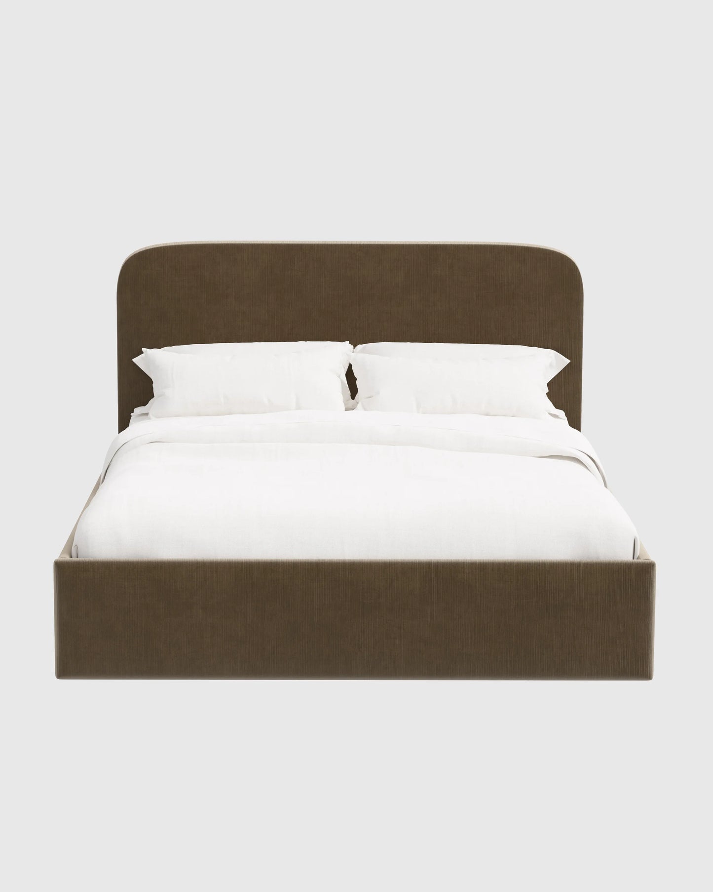 Curved Bed in Performance Velvet - Full / Walnut