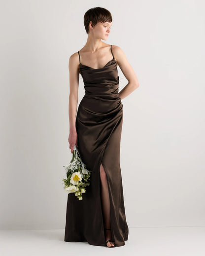 Juliette Stretch Satin Dress - 0 / Garden Sage Green
