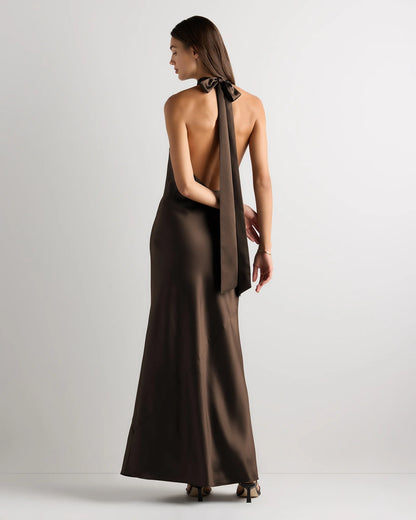 Catalina Stretch Satin Dress - 0 / Garden Sage Green