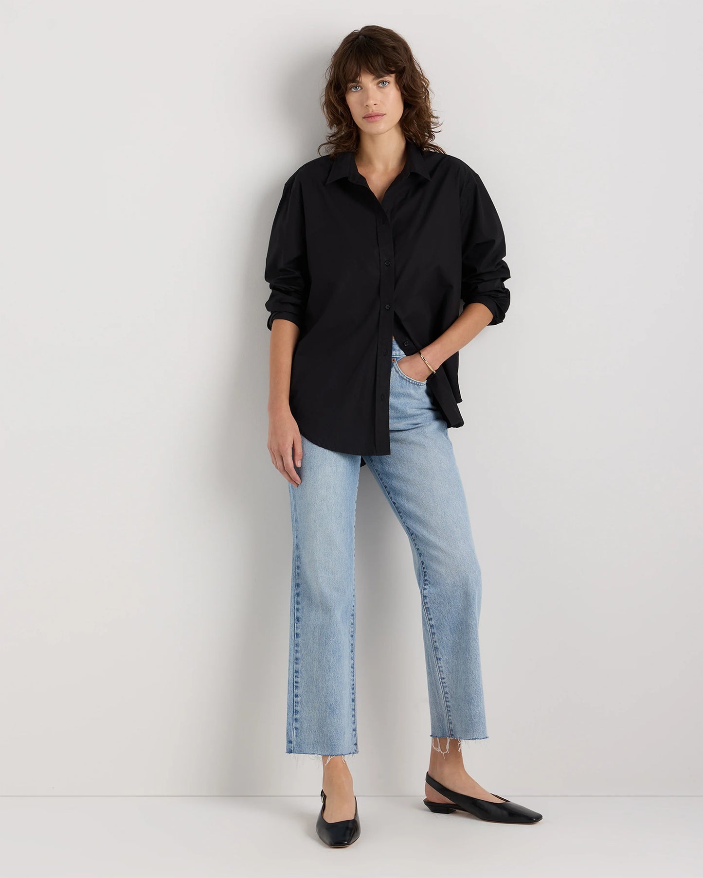 Bella Rigid Straight Jeans - 24 / Powder Blue Raw Hem
