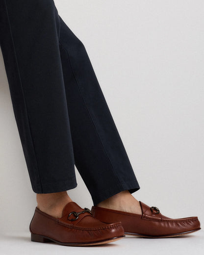 Calfskin Leather Horsebit Loafer - 7 / Tan