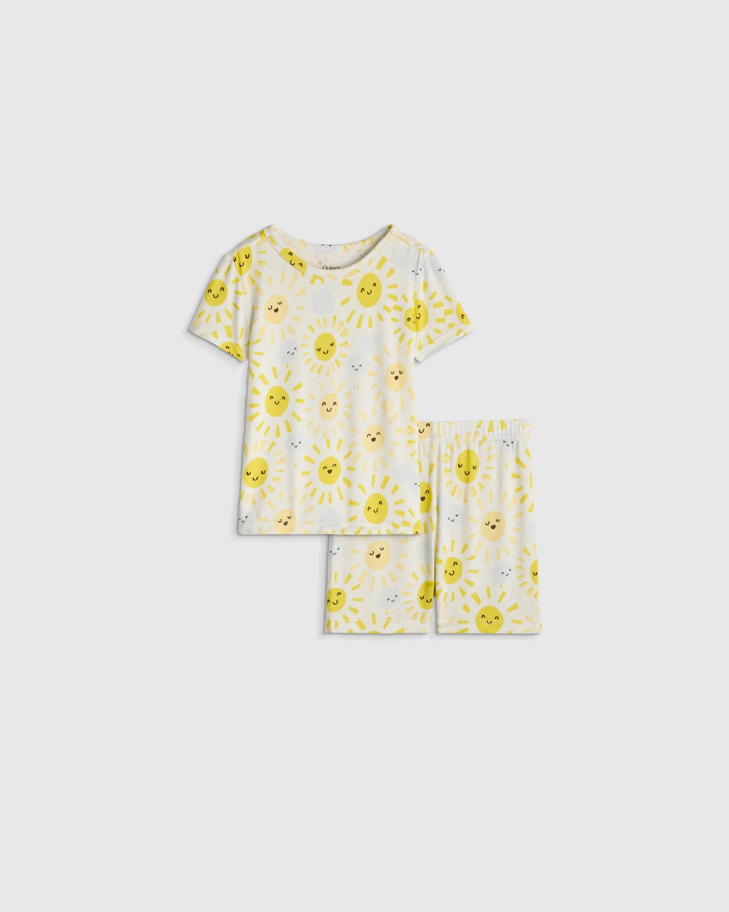 Bamboo Short Sleeve and Shorts Pajama Set - 12-18M / Lavender Hearts
