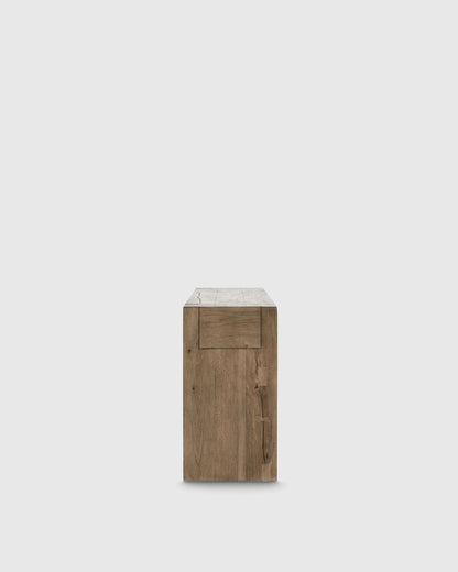 Reclaimed Oak Waterfall Console Table - One Size / Weathered Oak