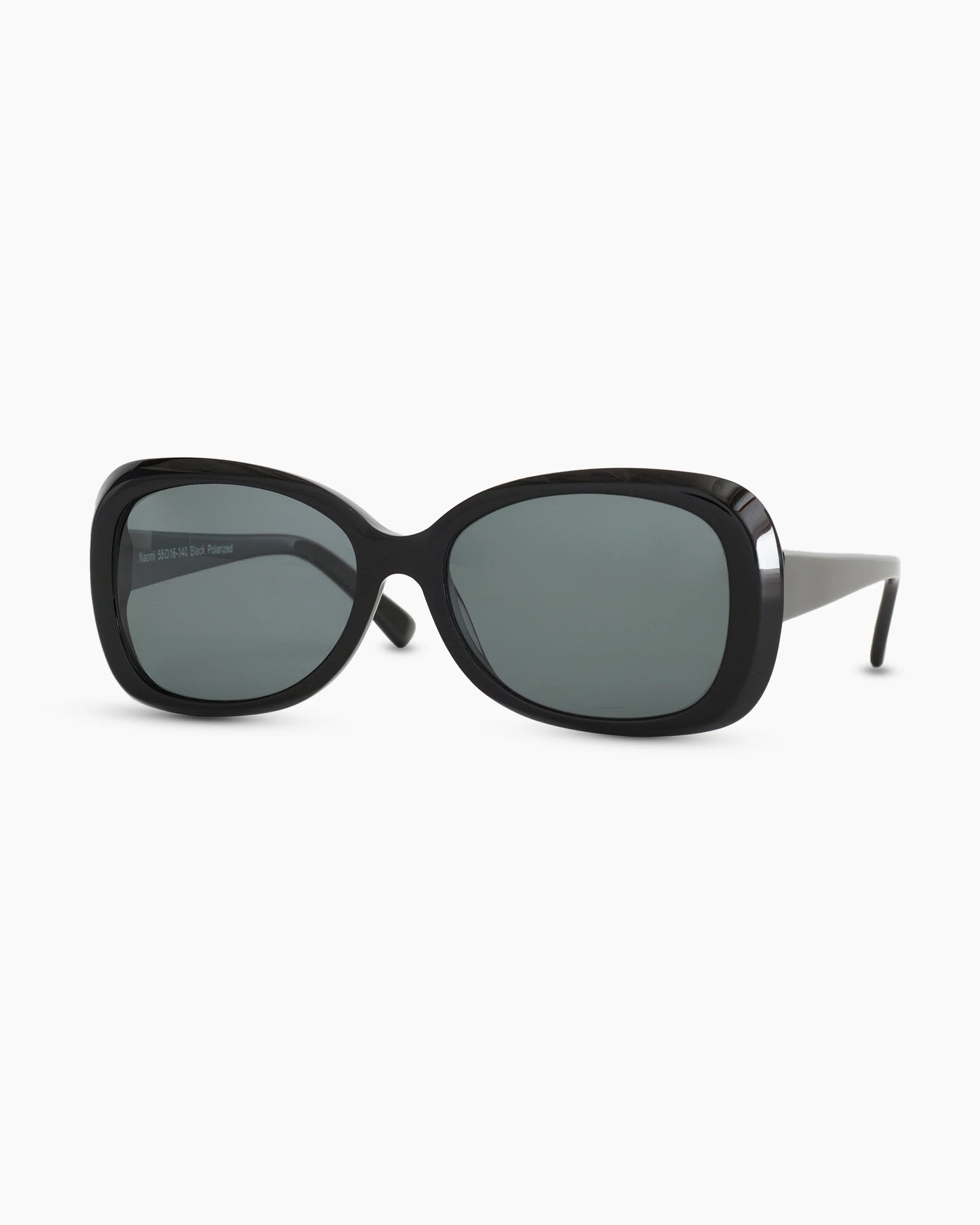 Naomi Polarized Acetate Sunglasses - One Size / Black with Grey lens