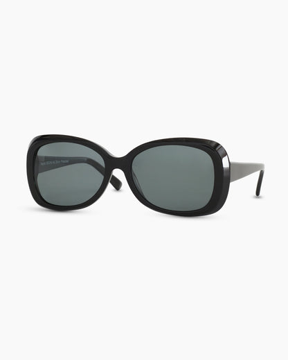 Naomi Polarized Acetate Sunglasses - One Size / Black with Grey lens