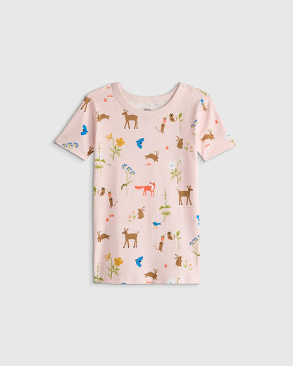 100% Organic Cotton Short Sleeve and Pant Pajama Set - 6 / Planets